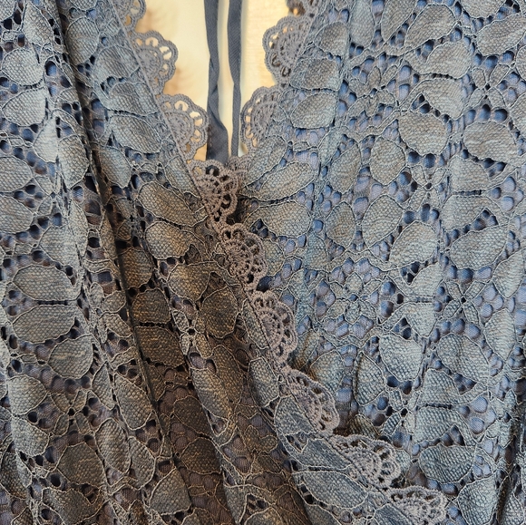 Baltic Born Venice Lace Maxi Dress Crossover Neck Blue Size Large - Picture 7 of 12